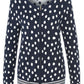 JACQUARD CARDIGAN WITH POLKA DOT PATTERN IN NAVY MULTICOLOUR