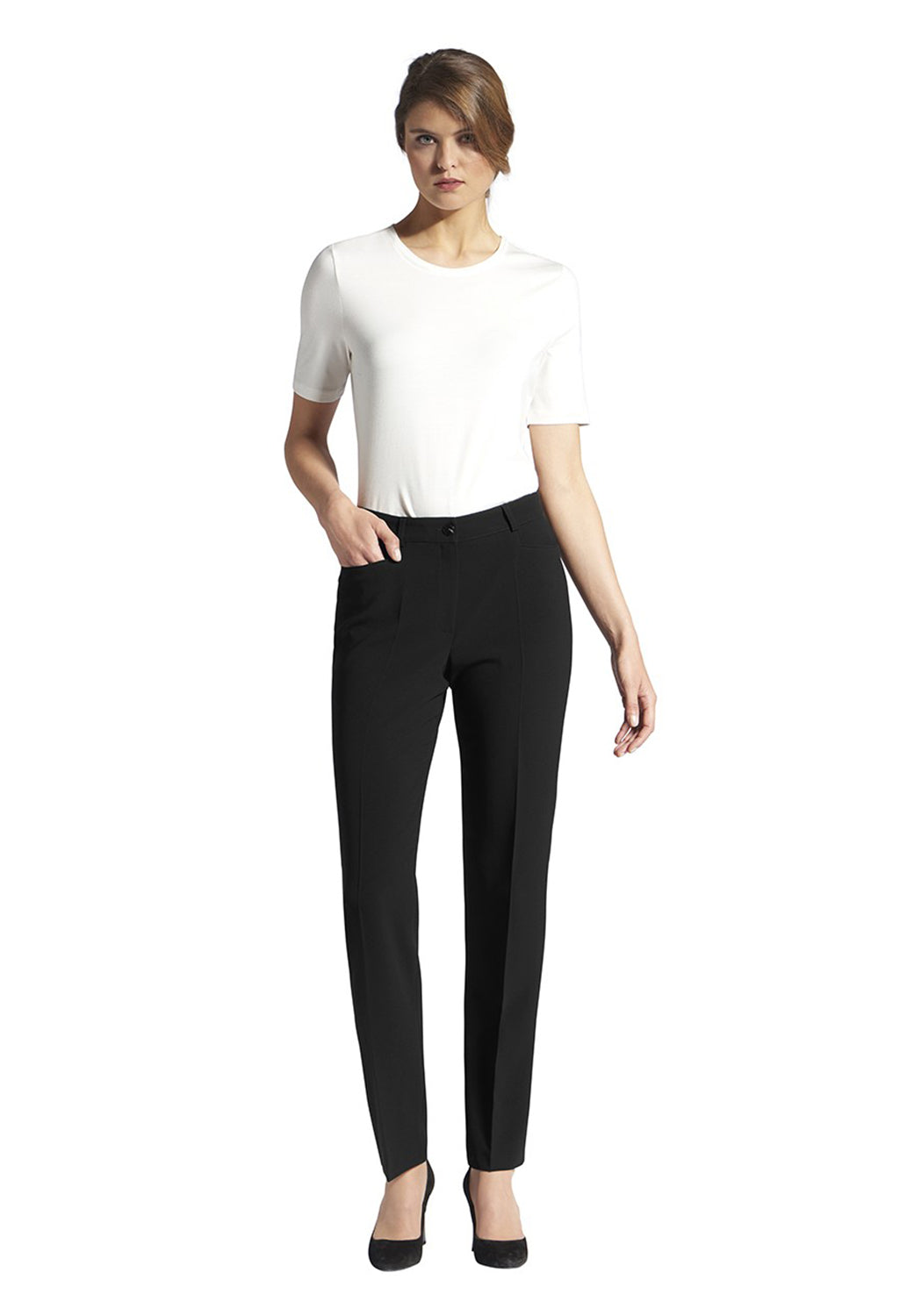 PANTS DIANA WITH POCKETS AND BELT LOOPS BLACK