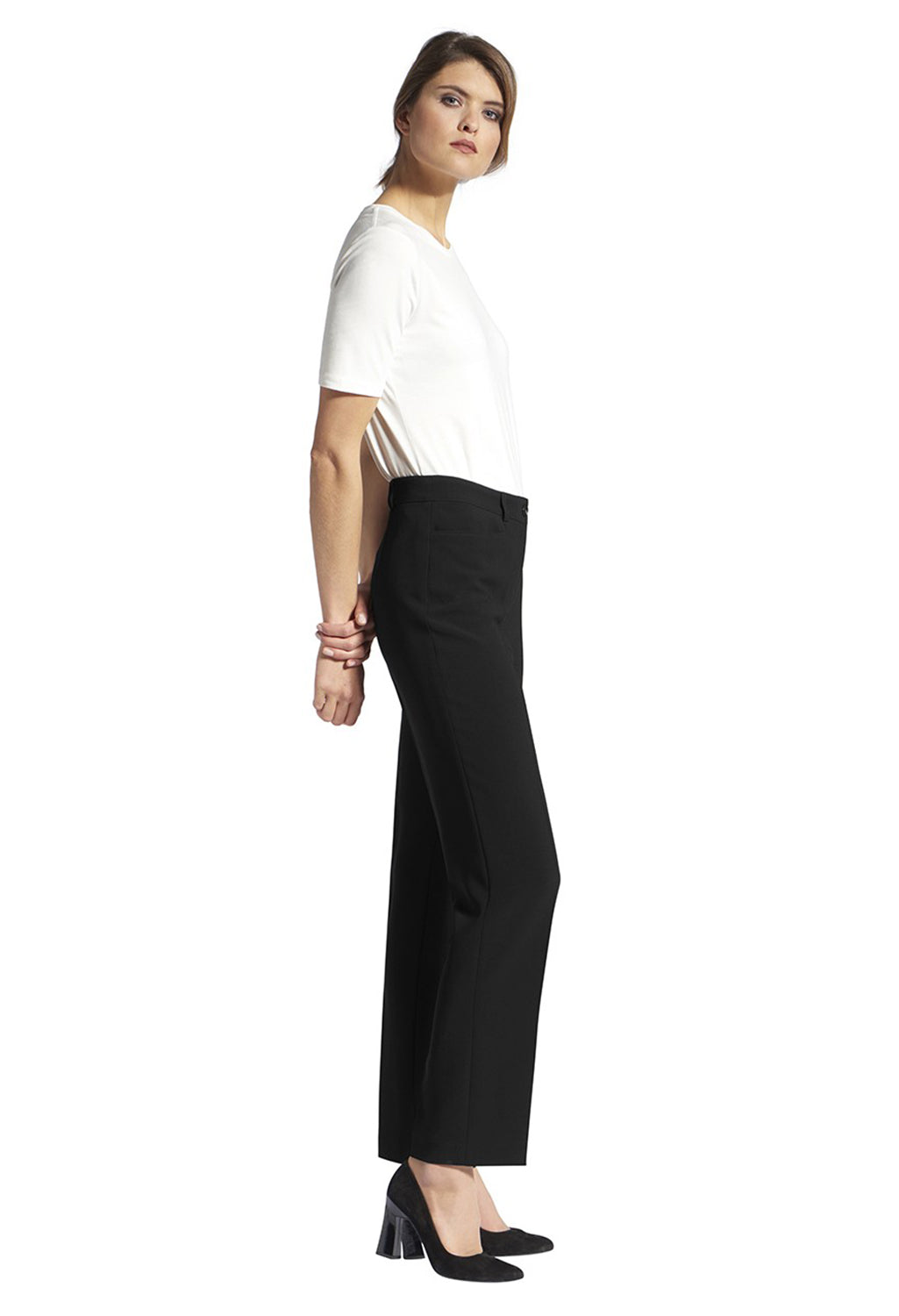 PANTS DIANA WITH POCKETS AND BELT LOOPS BLACK