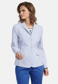 JACKET BLAZER WITH STRIPED PATTERN IN BLUE-WHITE