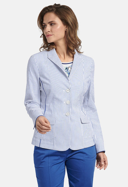 JACKET BLAZER WITH STRIPED PATTERN IN BLUE-WHITE