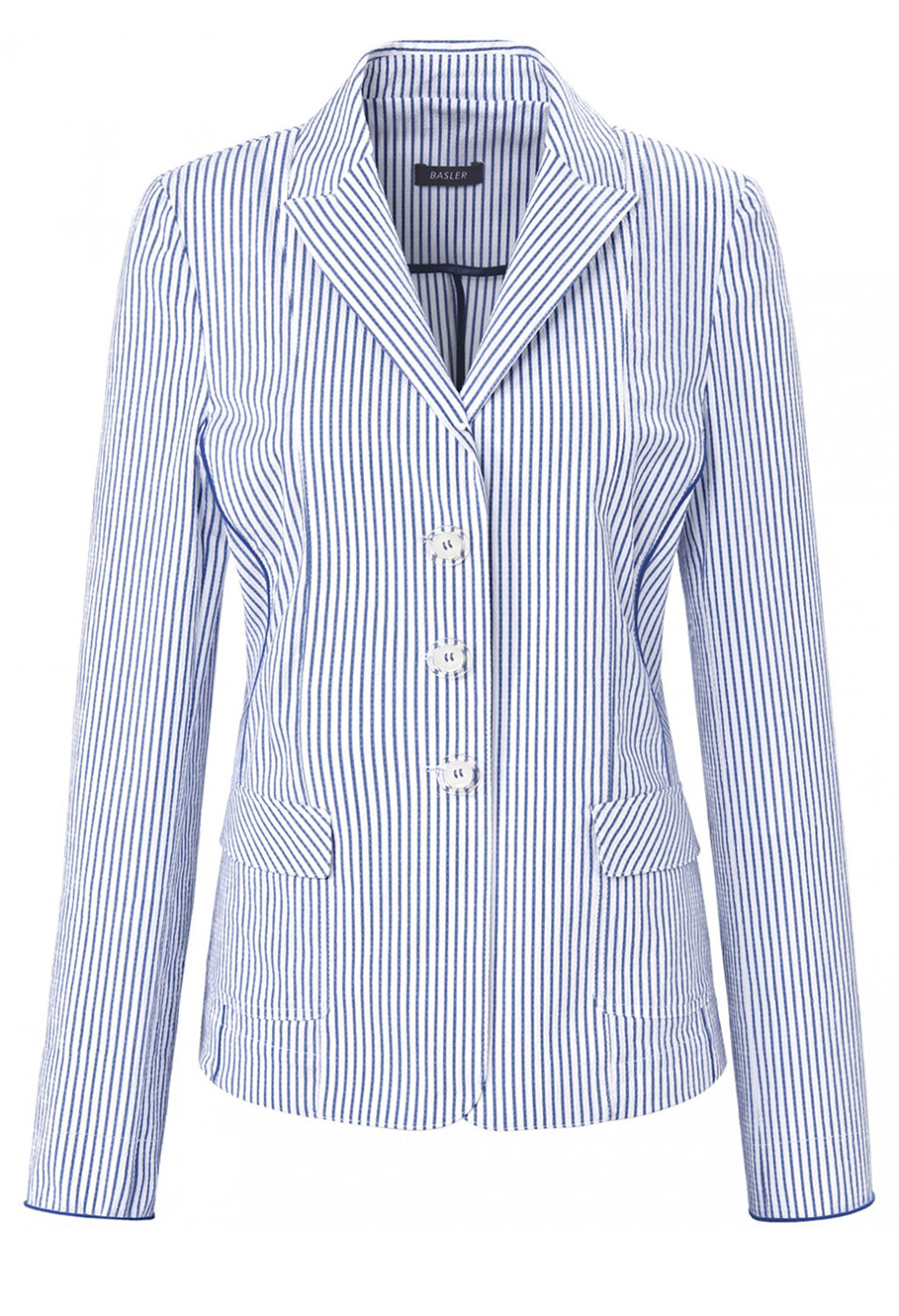 JACKET BLAZER WITH STRIPED PATTERN IN BLUE-WHITE