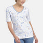 T-SHIRT WITH FLORAL ALLOVER PRINT IN WHITE MULTICOLOUR