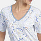 T-SHIRT WITH FLORAL ALLOVER PRINT IN WHITE MULTICOLOUR