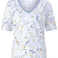 T-SHIRT WITH FLORAL ALLOVER PRINT IN WHITE MULTICOLOUR