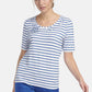 T-SHIRT WITH STRIPES IN WHITE-BLUE