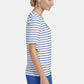 T-SHIRT WITH STRIPES IN WHITE-BLUE