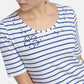 T-SHIRT WITH STRIPES IN WHITE-BLUE