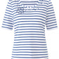 T-SHIRT WITH STRIPES IN WHITE-BLUE