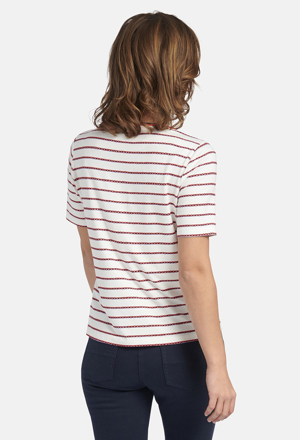 SHIRT WITH STRIPED PRINT IN OFFWHITE MULTICOLOUR