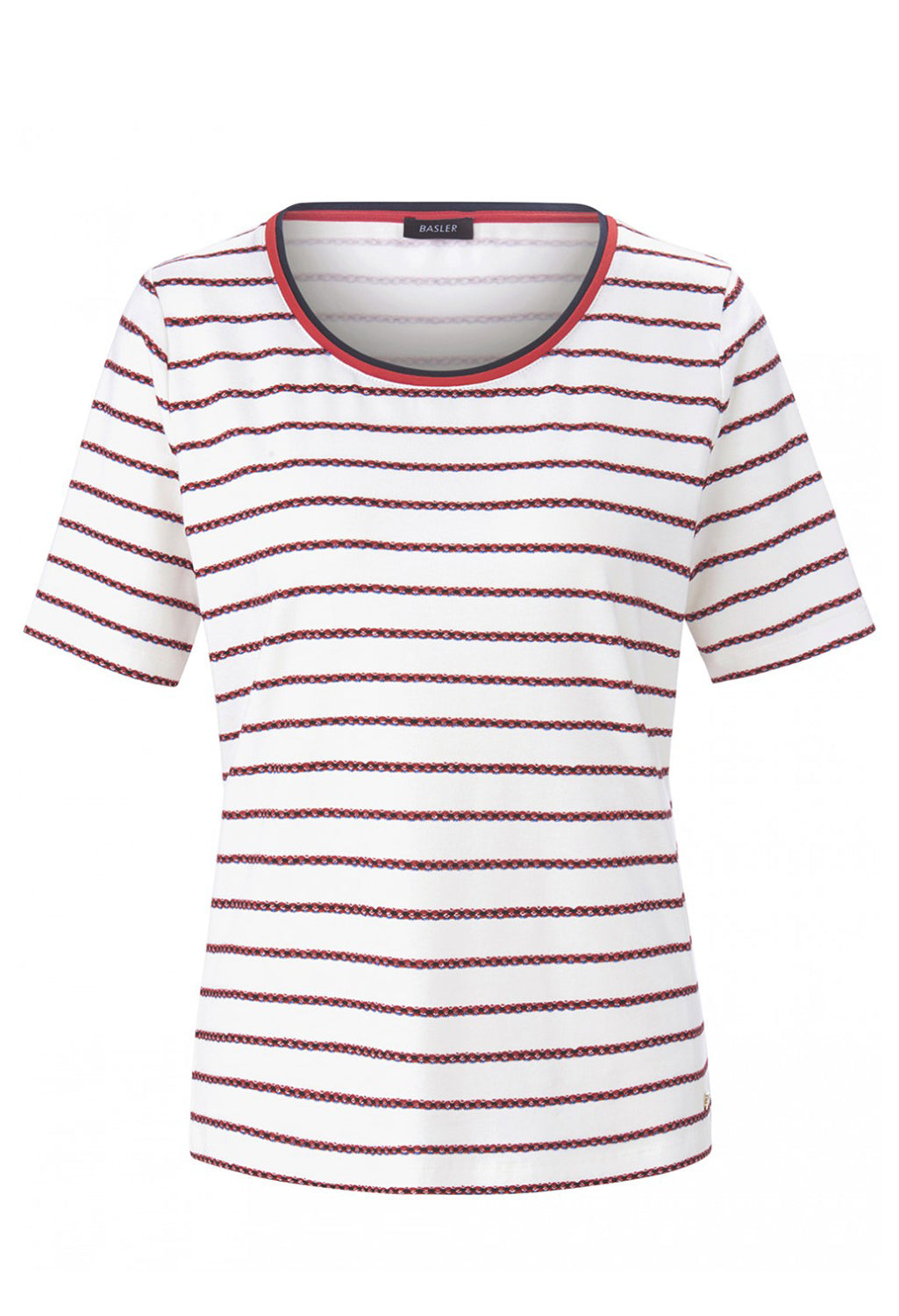 SHIRT WITH STRIPED PRINT IN OFFWHITE MULTICOLOUR