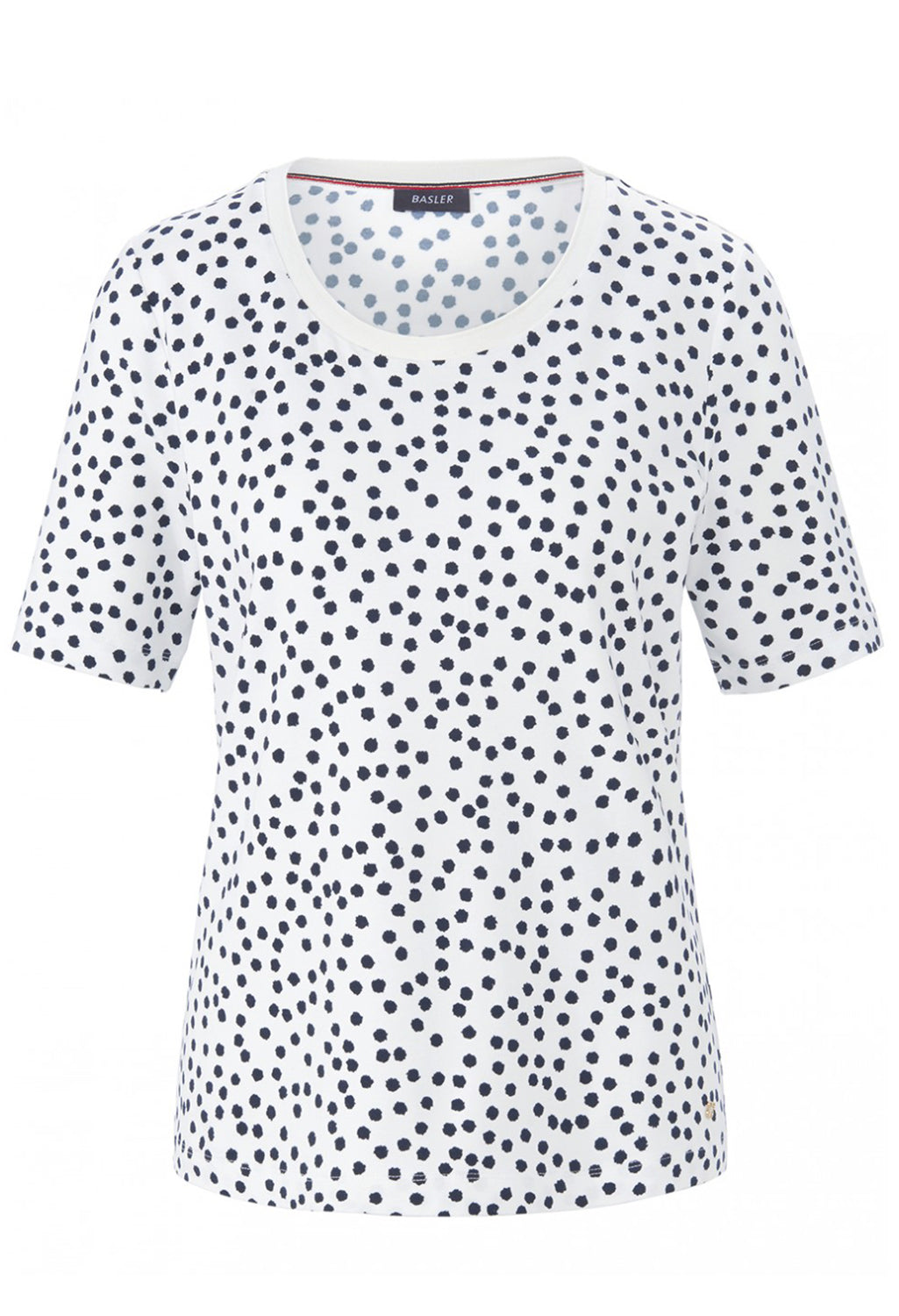 SHIRT WITH POLKA DOT ALLOVER PATTERN IN OFFWHITE-NAVY