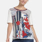 T-SHIRT WITH PRINTED FRONT IN OFFWHITE MULTICOLOUR