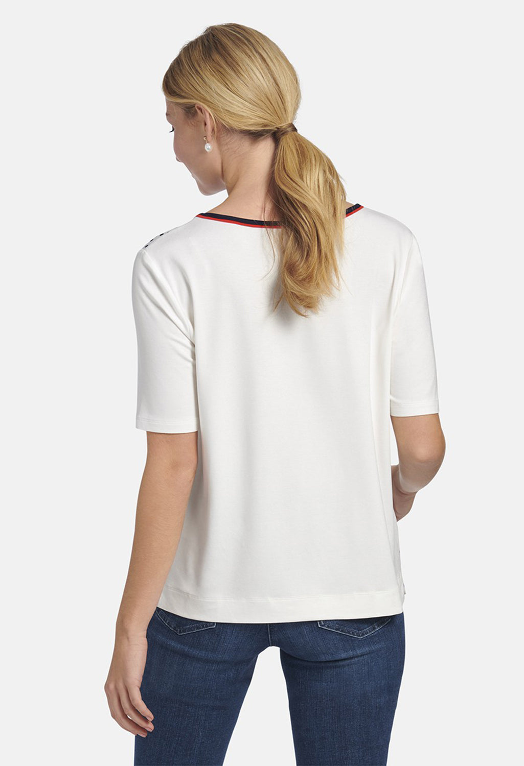 T-SHIRT WITH PRINTED FRONT IN OFFWHITE MULTICOLOUR