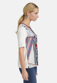 T-SHIRT WITH PRINTED FRONT IN OFFWHITE MULTICOLOUR