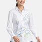 SHIRT BLOUSE WITH FLORAL PRINT IN WHITE MULTICOLOUR