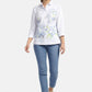 SHIRT BLOUSE WITH FLORAL PRINT IN WHITE MULTICOLOUR