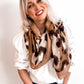 Golden Brown Animal Print Scarf