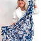 Blue Flower Print Scarf