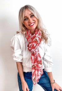 Red Tiger Print Scarf