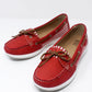 Red Boat Shoe with Stripe Detail