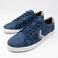 Denim Blue Laced Trainers with Zig-Zag Glitter Stripes