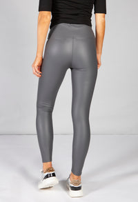 Grey FAUX LEATHER LEGGINGS