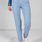 blue joggers with a lurex detail side stripe