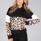 hooded sweatshirt in black with leopard