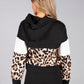 hooded sweatshirt in black with leopard