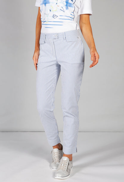 nautical stripe trousers in blue and white