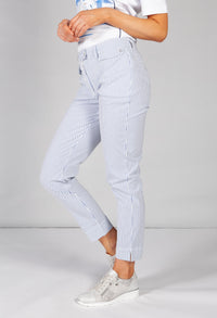 nautical stripe trousers in blue and white