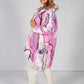 Pink GRAFFITI PRINT OVERSIZED COAT