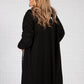 Long Black Cardigan with Logo Straps