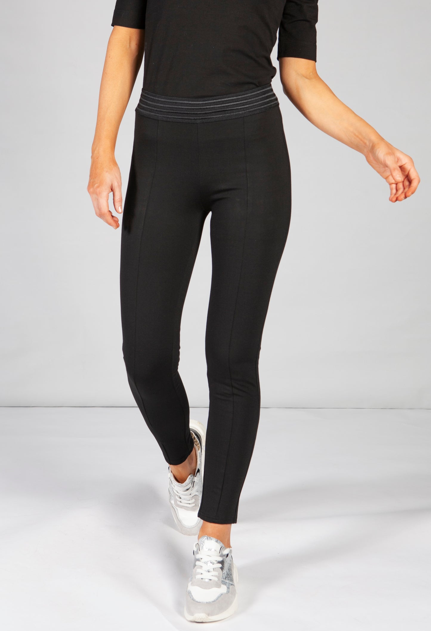 Black Leggings with Stretch Waistband