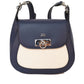 turnlock saddle bag in navy and off white