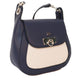 turnlock saddle bag in navy and off white