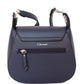 turnlock saddle bag in navy and off white