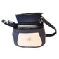 turnlock saddle bag in navy and off white