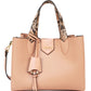 snake print detail handbag in rose