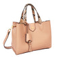 snake print detail handbag in rose