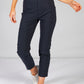 NAVY MAGIC SHAPE CROPPED TURN UP TROUSERS