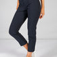 NAVY MAGIC SHAPE CROPPED TURN UP TROUSERS