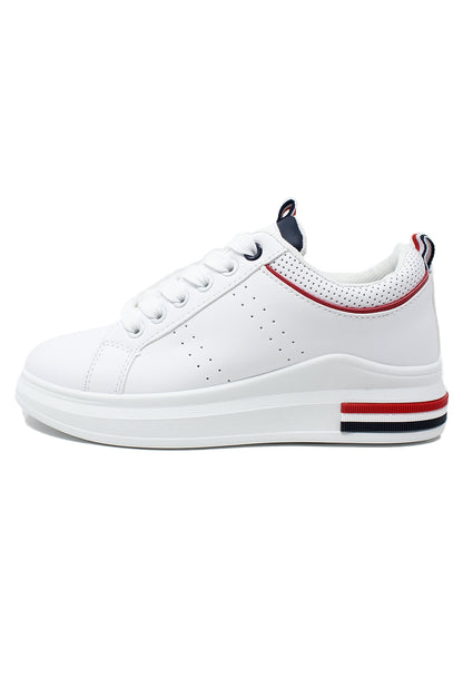 White Trainer with Red Piping