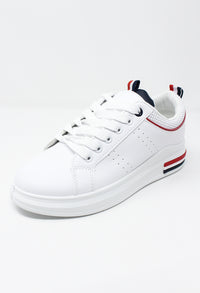 White Trainer with Red Piping