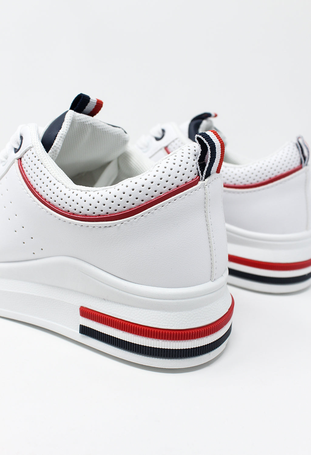 White Trainer with Red Piping