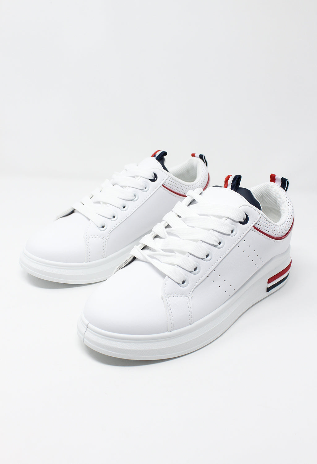 White Trainer with Red Piping