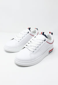 White Trainer with Red Piping