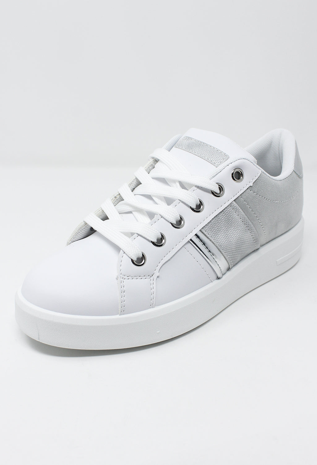 White Trainer with Light Grey