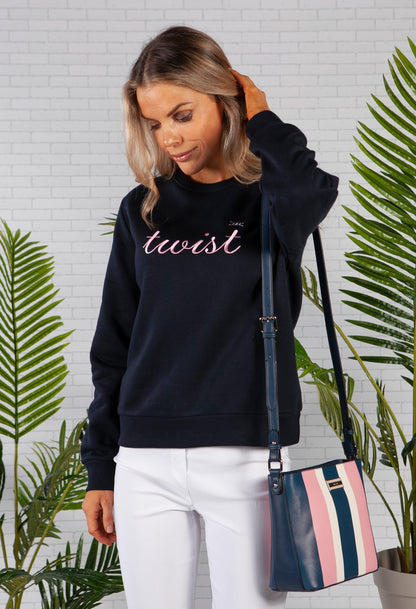 Navy Twist Sweatshirt